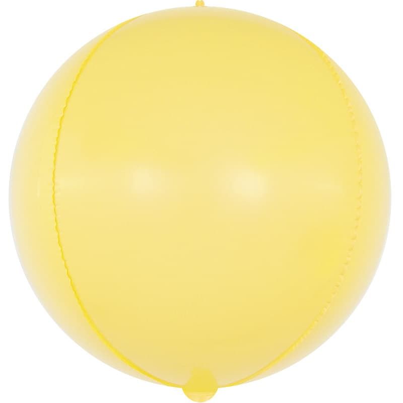 Шар Сфера 3D (24''/61 см) Макарунс Жёлтый FALALI