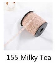 Лента кружево 0,9cм*100ярд, цвет молочный чай