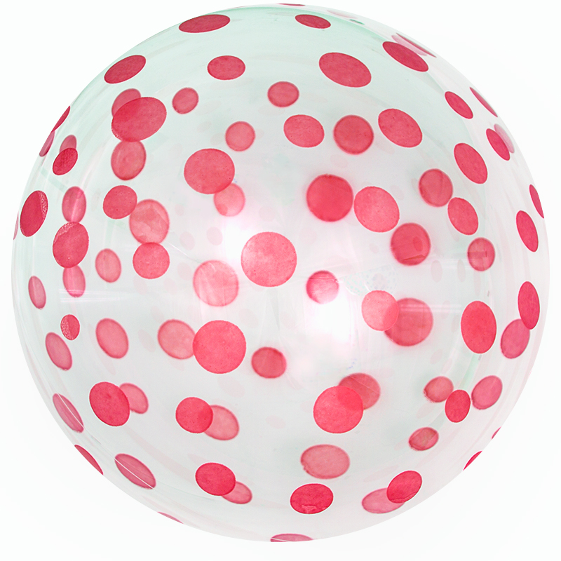 Шар (18''/46 см) Сфера 3D. Deco Bubble. Розовое конфетти. Прозрачный