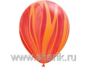 Шар (11/28 см) Супер Агат Red Orange 25шт QUALATEX