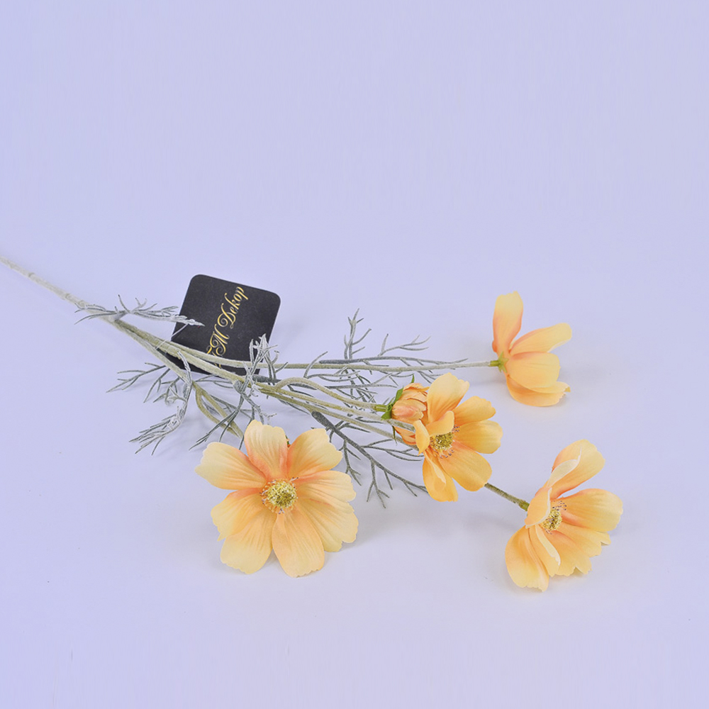 Искусственные цветы Космея Желтая 60см (ветка)