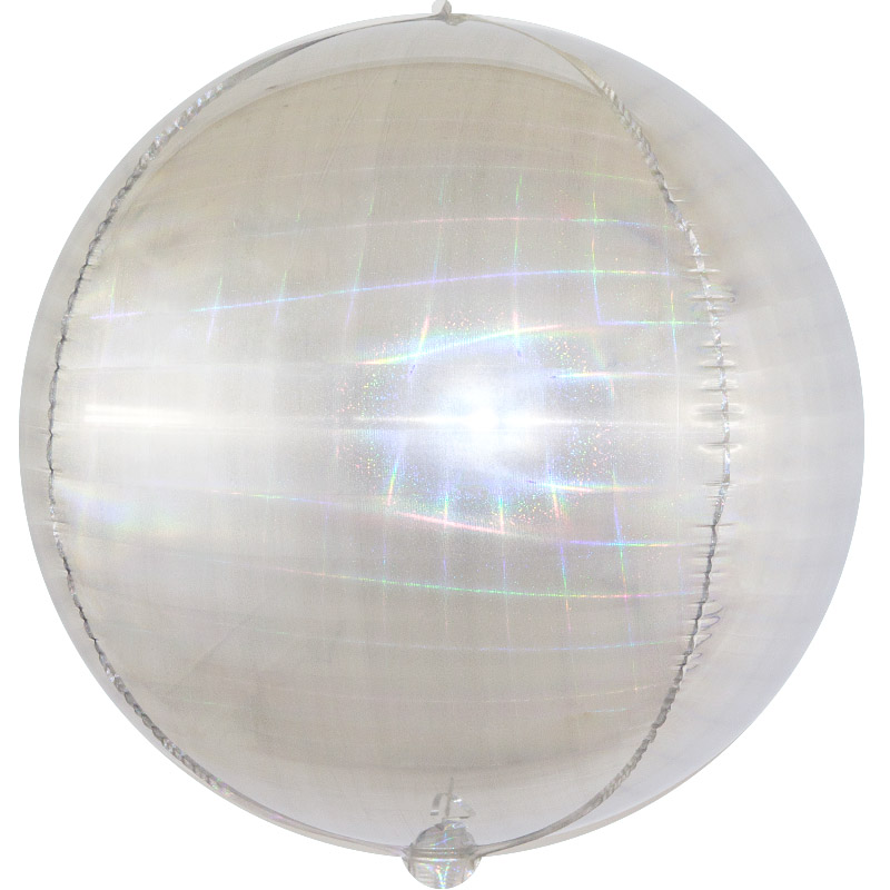 Шар Сфера 3D (24''/61 см) Искрящаяся иллюзия Серебро Голография FALALI