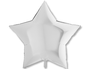 Шар (36/91 см) Звезда Белый Пастель GRABO