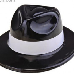 Шляпа с белым кантом. Чёрная