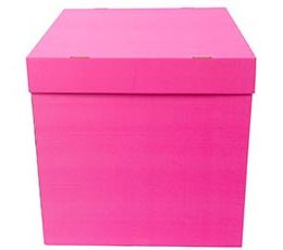 Коробка д/надутых шар 60х60х60см Розовая ЕУТ