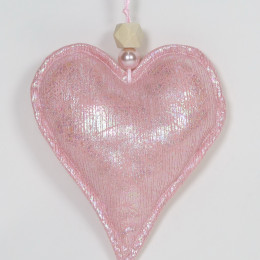Сердце подвесное Розовое 11.5*13 см