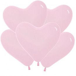 Шар (12/30 см) Сердце Стандарт Pink 50шт GEMAR