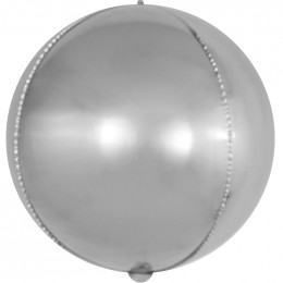 Шар (15''/38 см) Мини-сфера 3d. Серебро. 1 шт