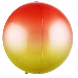 Шар (22''/56 см) Сфера 3D. Красный/Желтый. Градиент. 1 шт.