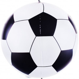 Шар (23''/58 см) Сфера 3D. Футбольный мяч. Черный. 1 шт.