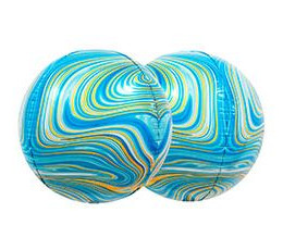 Шар Сфера 3D (15/38 см) Мрамор Голубой Весёлая затея FALALI