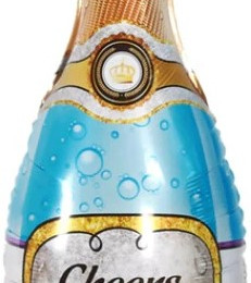 Фигура Бутылка Шампанское Золотая корона Голубой 1 шт