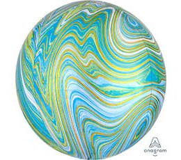 Шар Сфера 3D (16/41 см) Мрамор Голубо Зеленый ANAGRAM