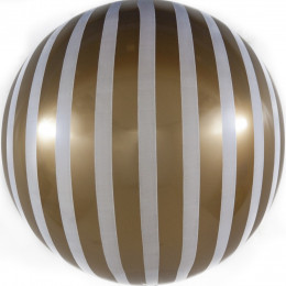Шар Сфера 3D (18''/46 см) Белые Полосы Золото FALALI