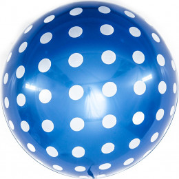 Шар Сфера 3D (18''/46 см) Белые Точки Голубой FALALI