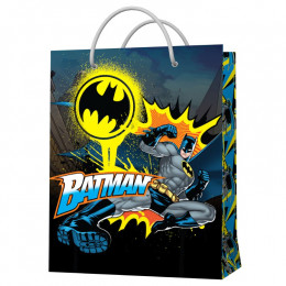 Пакет подарочный DC Comics Batman Сине-чёрный с паттерном 33.5*40.6*15.5 см