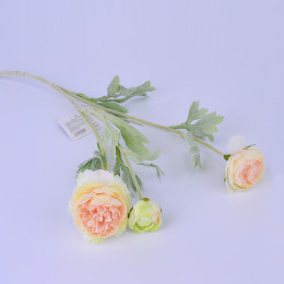 Искусственные цветы Ранункулюс Персиковый 50см (ветка)