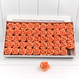 Декоративный цветок-мыло Большая Роза Оранжевый 6.5*7 25шт