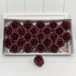 Декоративный цветок-мыло Большая Роза Тёмно-бордовый 6.5*7 25шт