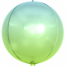 Шар Сфера 3D (24''/61 см) Светло зелёно голубой Градиент FALALI
