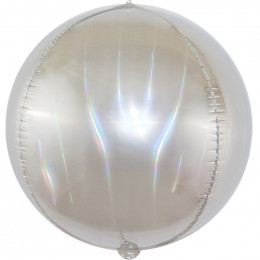 Шар Сфера 3D (24''/61 см) Светлое Серебро Голография FALALI