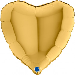 Шар (18/46 см) Сердце Золото GRABO