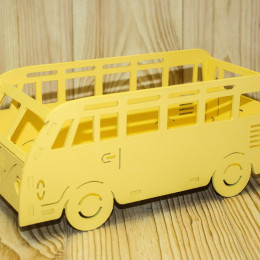 Подарочная упаковка Автобус (25*11*10.5) МДФ окрашен Желтый