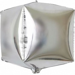 Шар Куб 3D (24''/61 см) Серебро FALALI