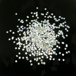 Глиттер Звезды лазерный серебряный 3 мм 100 г