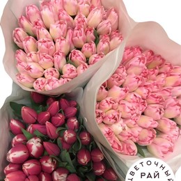 Тюльпаны Микс Экстра (Tulips mix Extra) 45 см + пр-ва Цветочный Рай